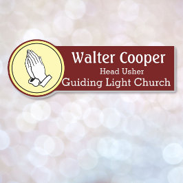 Mãos de Rezar do nome de etiqueta ou o Acelerador