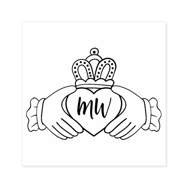 Mãos E Carimbo De Arte Da Madeira Coroa (Impressão)