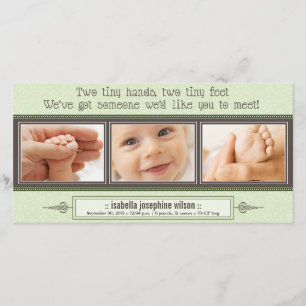 Mãos minúsculas, pés minúsculos do anúncio do