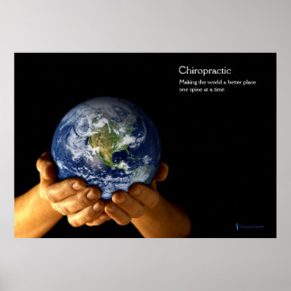 Mãos Segurando a Terra Poster Chiroprático