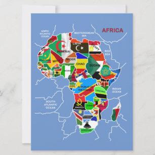 Mapa africano com placas planas