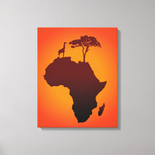 Mapa africano do safari - impressão das canvas