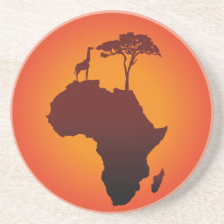 Mapa africano do safari - porta copos do arenito