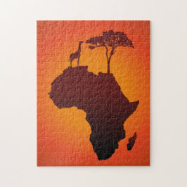 Mapa africano do safari - quebra-cabeça