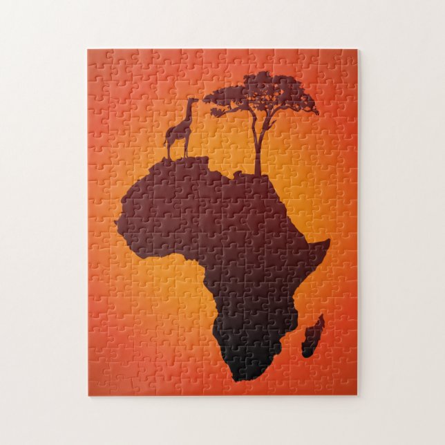 Mapa africano do safari - quebra-cabeça (Vertical)
