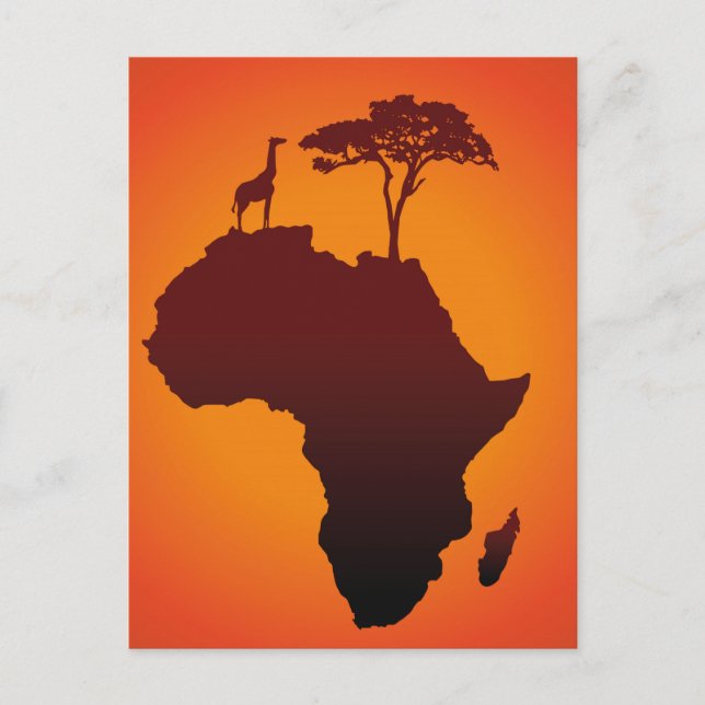 Mapa africano Safari - Cartão postal (Frente)