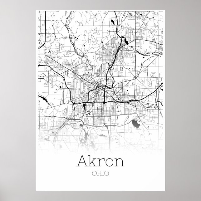 Mapa Akron - Ohio - Poster do Mapa da Cidade (Frente)