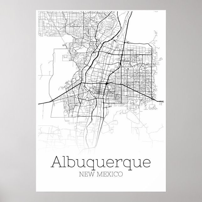 Mapa Albuquerque - Novo México - Poster do Mapa da (Frente)