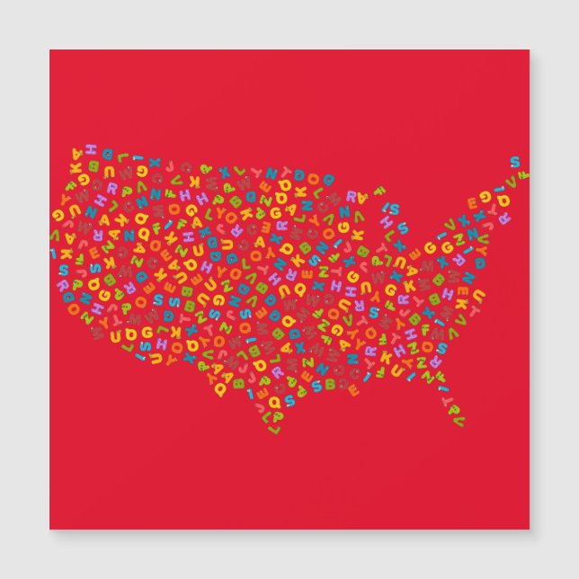 Mapa alfabético dos EUA (Frente)