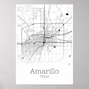 Mapa Amarillo - Texas - Poster do mapa da cidade