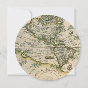 Mapa antigo, convite de América Sive Novus Orbis