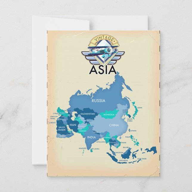 Mapa Antigo da Ásia (Frente)