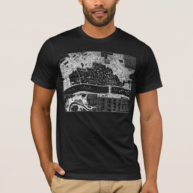 Mapa antigo da Camisa London 1666 (Frente)