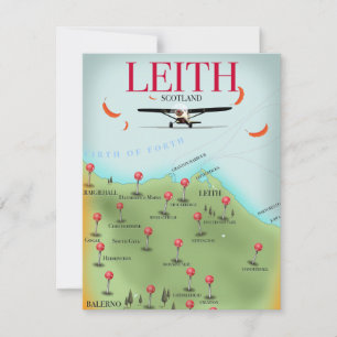 Mapa antigo de Leith Escócia