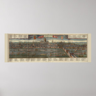 Mapa antigo do Impressão de Londres