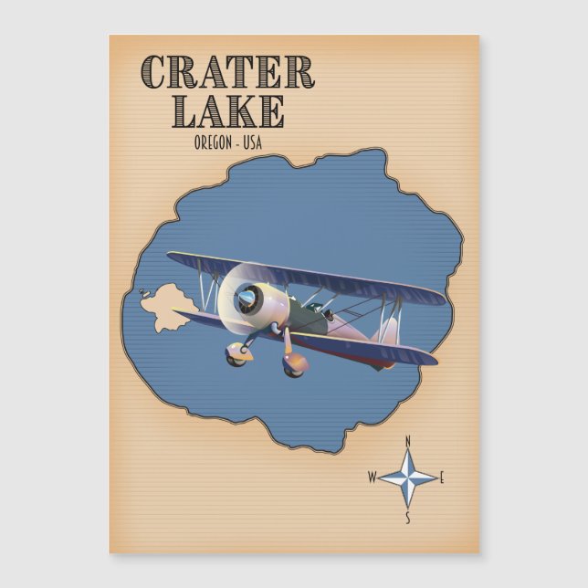 Mapa antigo do Lago Crater Oregon EUA (Frente)