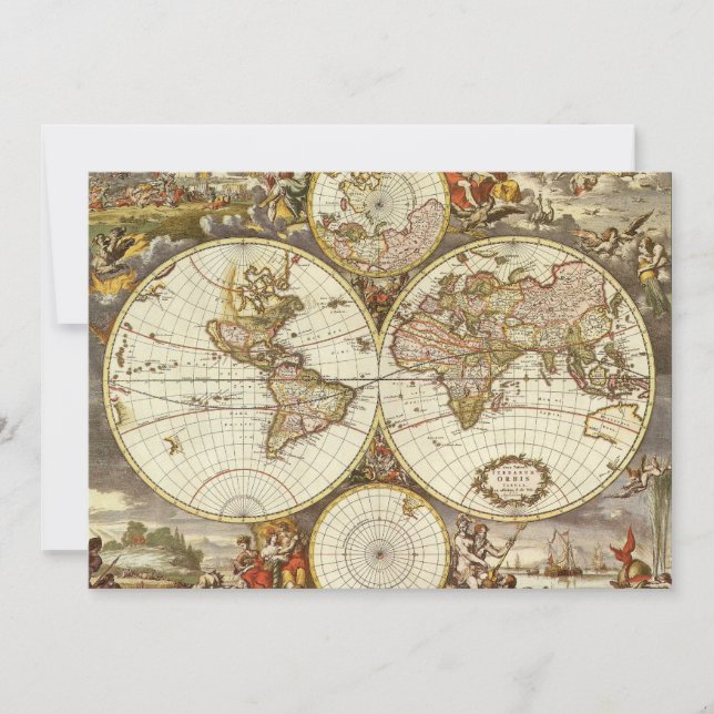 Mapa Antigo do Mundo Antigo por Frederick de Wit,  (Frente)