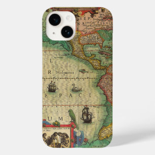 Mapa Antigo do Mundo das Américas por Hondius
