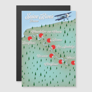 Mapa antigo do rio Sena França