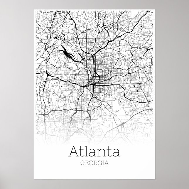 Mapa Atlanta - Geórgia - Poster do Mapa da Cidade (Frente)