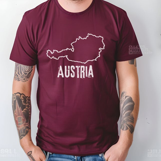 Mapa Austríaco Camisa Sinal Nação Austríaca (Criador carregado)