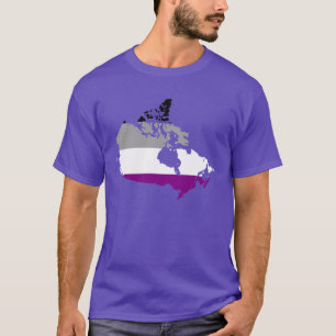 Mapa canadense do orgulho de assexualidade T-Shirt