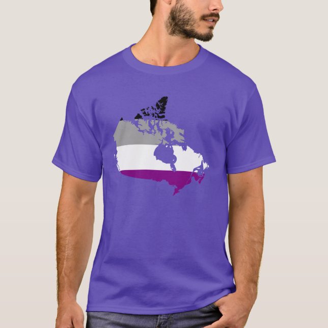 Mapa canadense do orgulho de assexualidade T-Shirt (Frente)