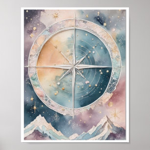 Mapa celestial inspirado em Boho - Poster do Wall 