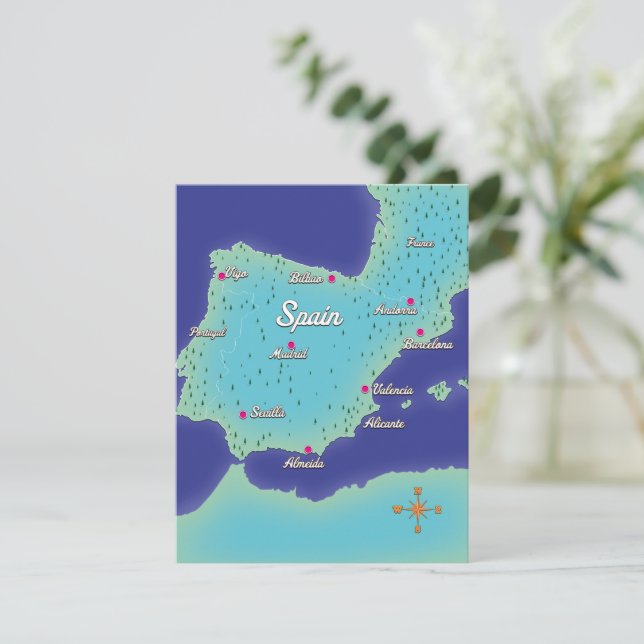 Mapa Clássico Da Espanha (Em pé/Frente)