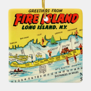 Mapa Colorido de Fire Island como Enfeite