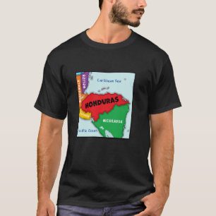Mapa colorido simplificado das Honduras, polo vizi