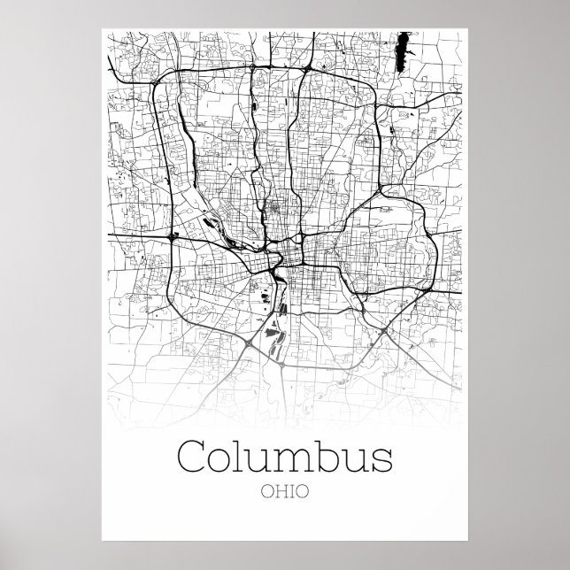 Mapa Columbus - Ohio - Poster do Mapa da Cidade (Frente)