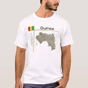 Mapa Conacri + Sinalizador + Título T-Shirt