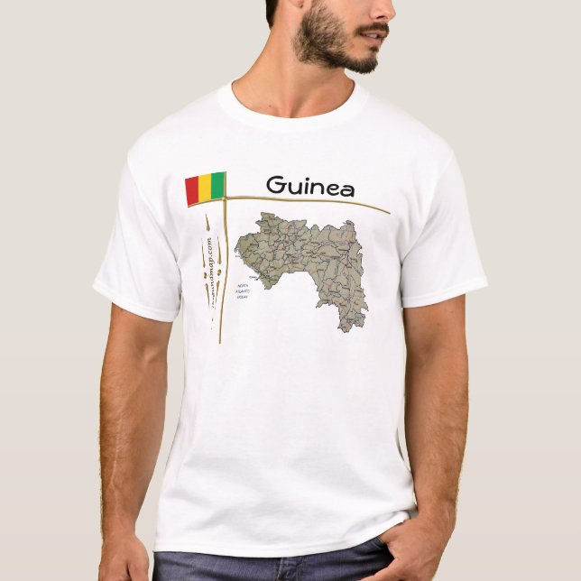Mapa Conacri + Sinalizador + Título T-Shirt (Frente)