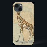 Mapa da África e uma Girafa<br><div class="desc">Este trabalho de arte agradará a qualquer viajante e amante de os animais do mundo. O fundo representa o mapa da África e há uma imagem de uma girafa em cima dela. Nesta imagem,  as bordas fazem dela a peça decorativa perfeita.</div>