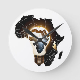 Mapa da África - Relógio de Parede Projetado