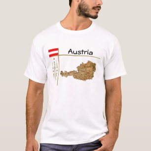 Mapa da Áustria + Sinalizador + Título T-Shirt