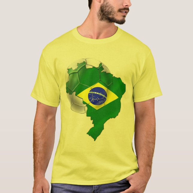 Mapa da bandeira de Brasil de camisetas do futebol (Frente)