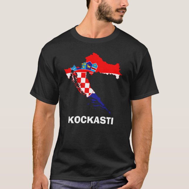 Mapa da bandeira do Camiseta Kockasti da Croácia (Frente)
