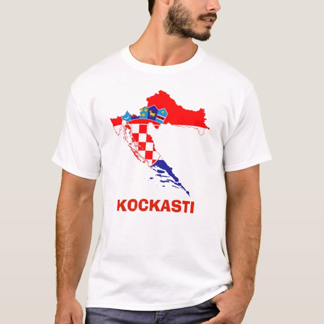 Mapa da bandeira do Camiseta Kockasti da Croácia (Frente)