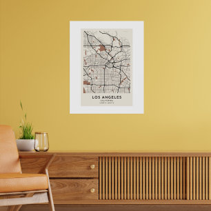 Mapa da Cidade de Los Angeles Poster Minimalista B