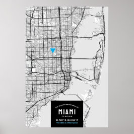 Mapa da cidade de Miami + Poster de localização