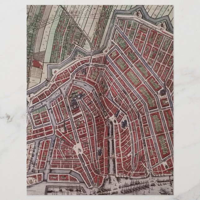 Mapa da cidade de réplica de Amsterdã 1652 (Frente)