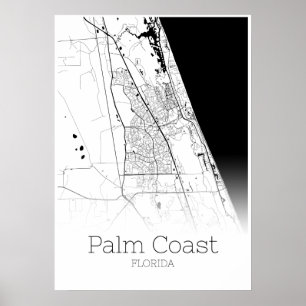 Mapa da Costa do Palm - Flórida - Poster do Mapa 
