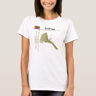 Mapa da Eritreia + Sinalizador + Título T-Shirt