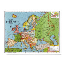 Mapa da Europa - Poster