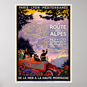 Mapa da excursão do francês - posters das viagen