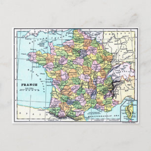 Mapa da França - Cartão postal