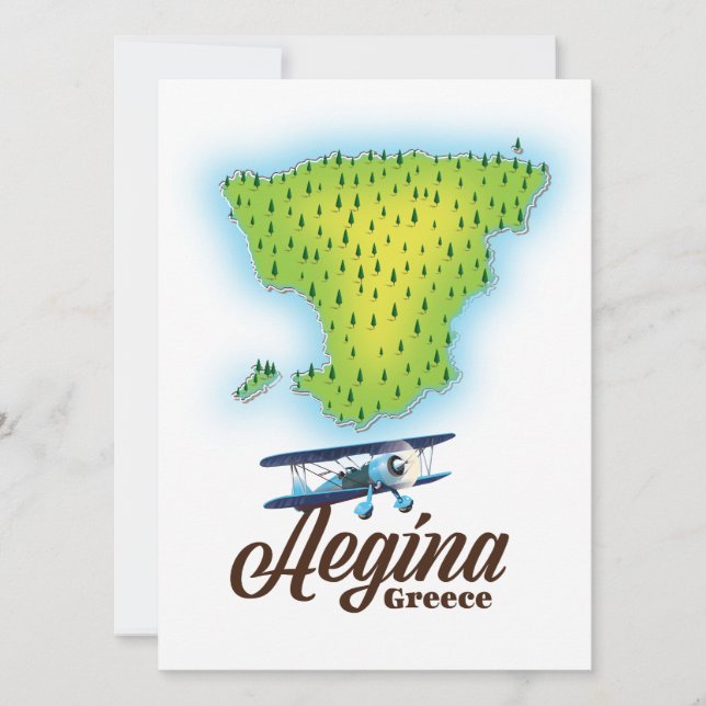 Mapa da ilha Aegina Grécia (Frente)
