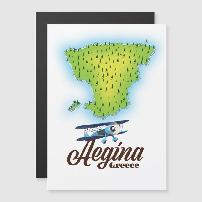 Mapa da ilha Aegina Grécia (Frente/Verso)